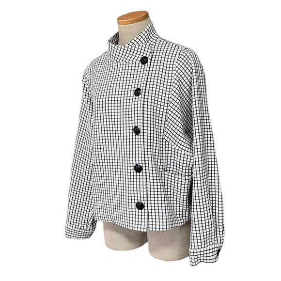 Cabi #3173 Osaka Nights Blazer Jacket Windowpane Black White Size Medium - Picture 3 of 16